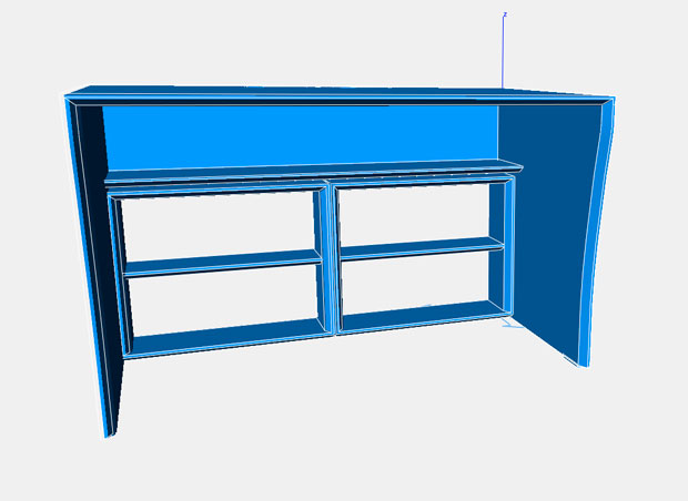 desk with shelves