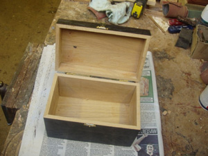 box with fitted hinges