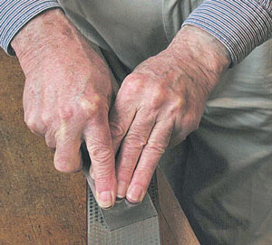 sharpening a blade