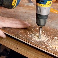 using a cordless drill