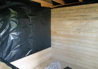covering insulation with vapour barrier