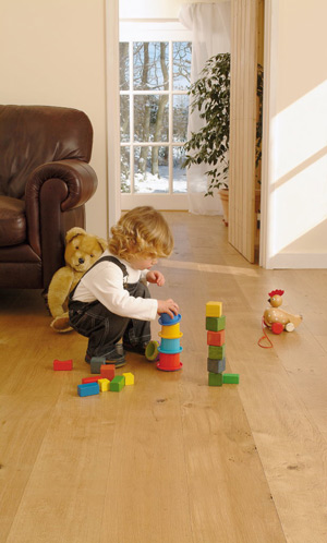 child playing on floor