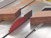 Cutting components on a table saw