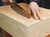 seperating with a tenon saw
