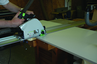 Using a circular saw to cut MFC