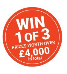 Win 1 of 3 Great Prizes