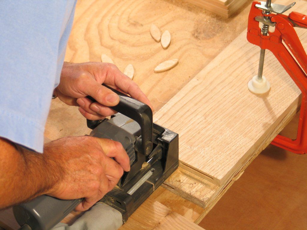 Peter Bishop gives his biscuit jointer a good workout