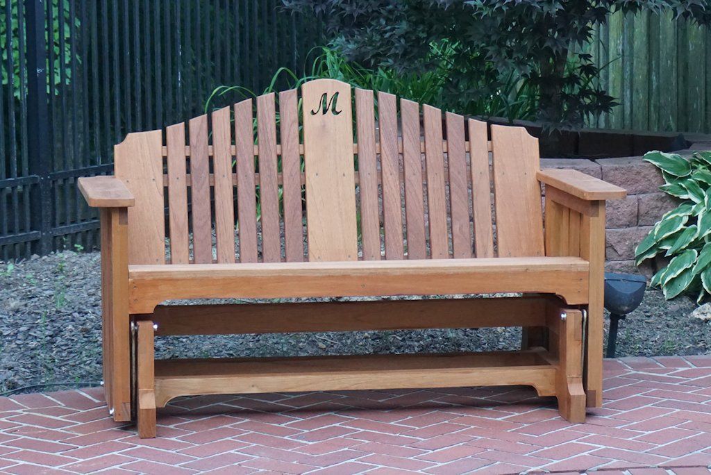 Michael McCrory’s glider bench in Spanish cedar