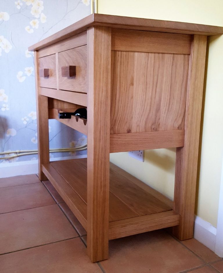 Side view of finished wine table…