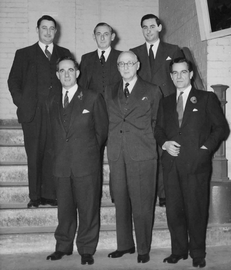 A visit to the factory from Louis H Lebus in 1959, who retired in 1947