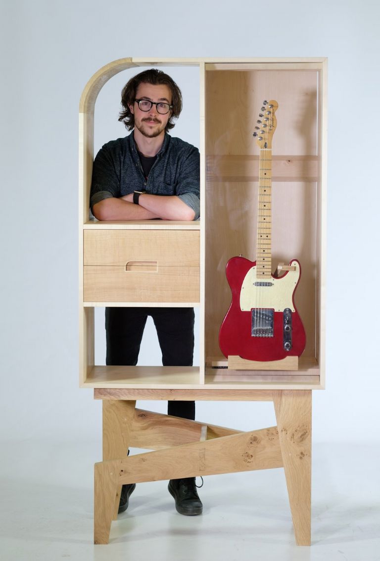 Andrew Cockerill with his guitar cabinet