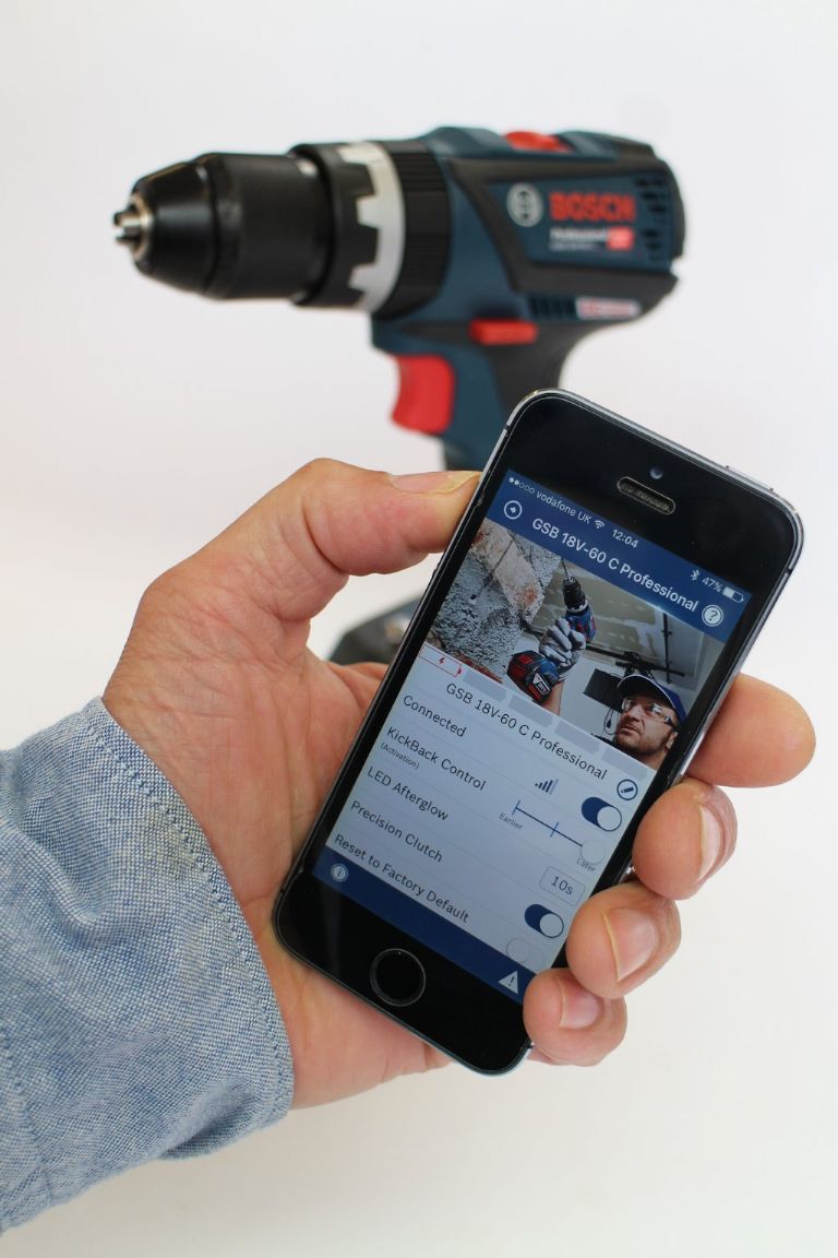 other things, the Toolbox app shows the Bosch GSB 18V-60C 18V combi drill’s battery be very flat indeed...