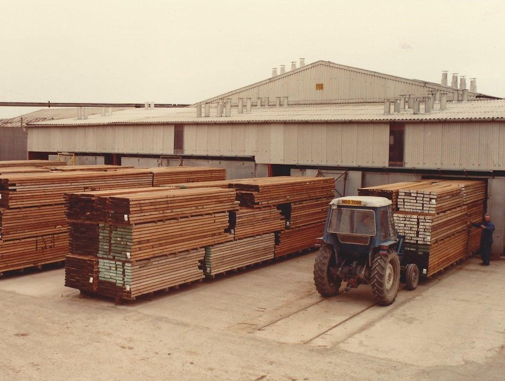 Stacks of timber going into kilns, as shown in Peter Bishop’s article on drying and looking after your wood
