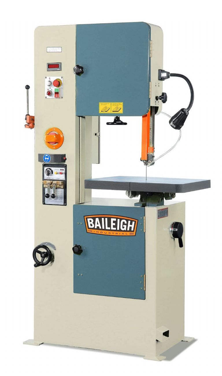 The BSV-20VS vertical bandsaw features variable-speed, 3-19mm blade width, 314mm maximum thickness and a 521mm throat depth