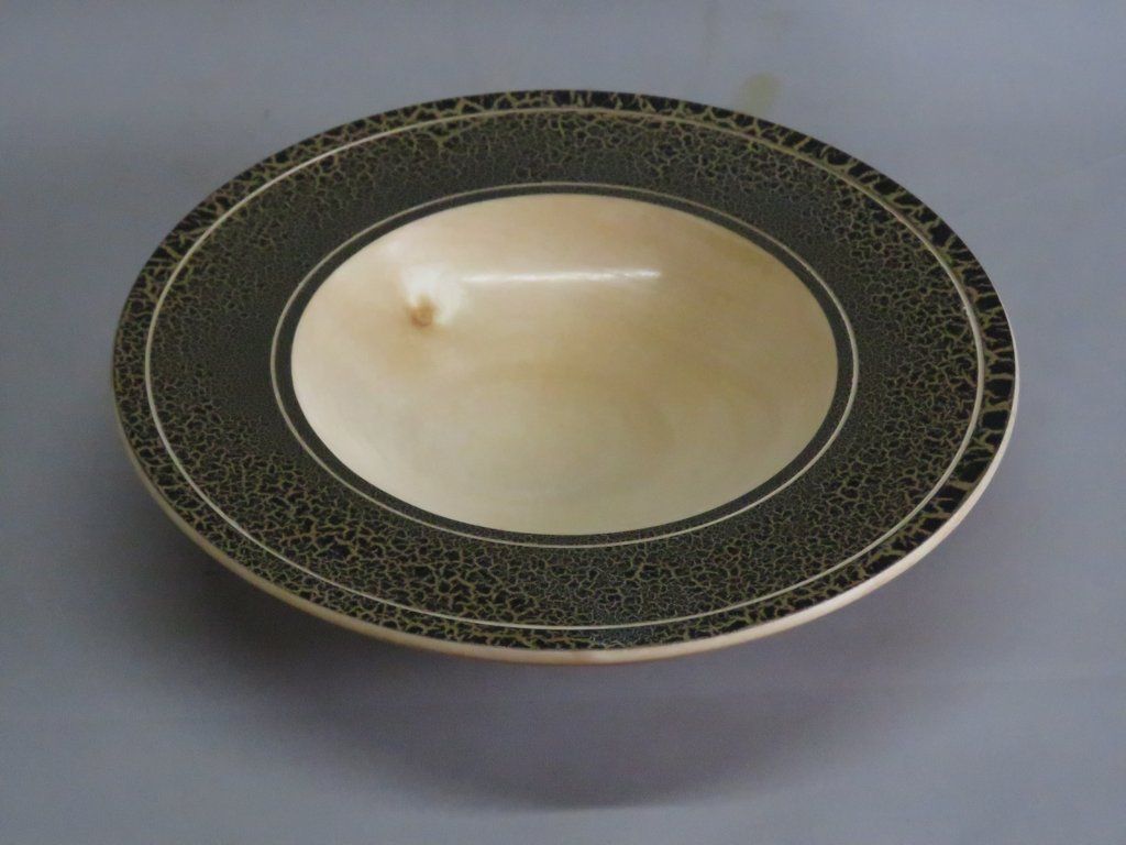 Bob Chapman’s sycamore bowl with a crackle glazed rim