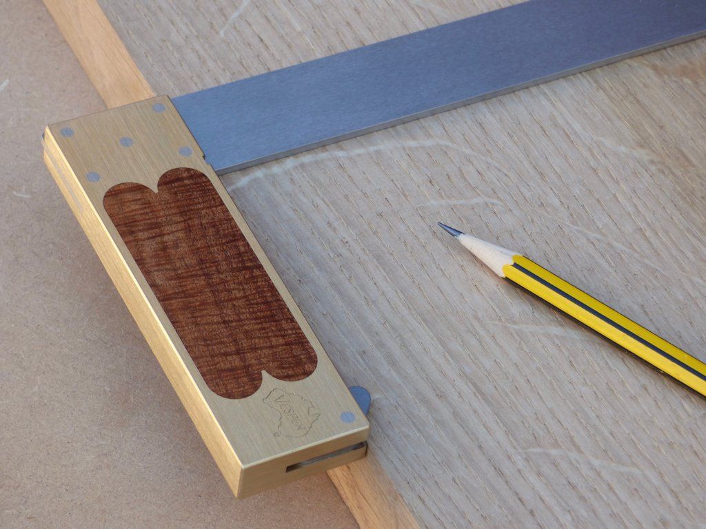 The Vesper 7in blackwood infilled try square in use
