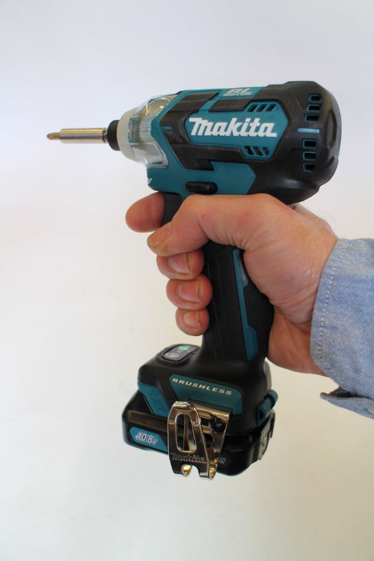 The Makita 10.8V 2.0Ah impact driver is light in the hand