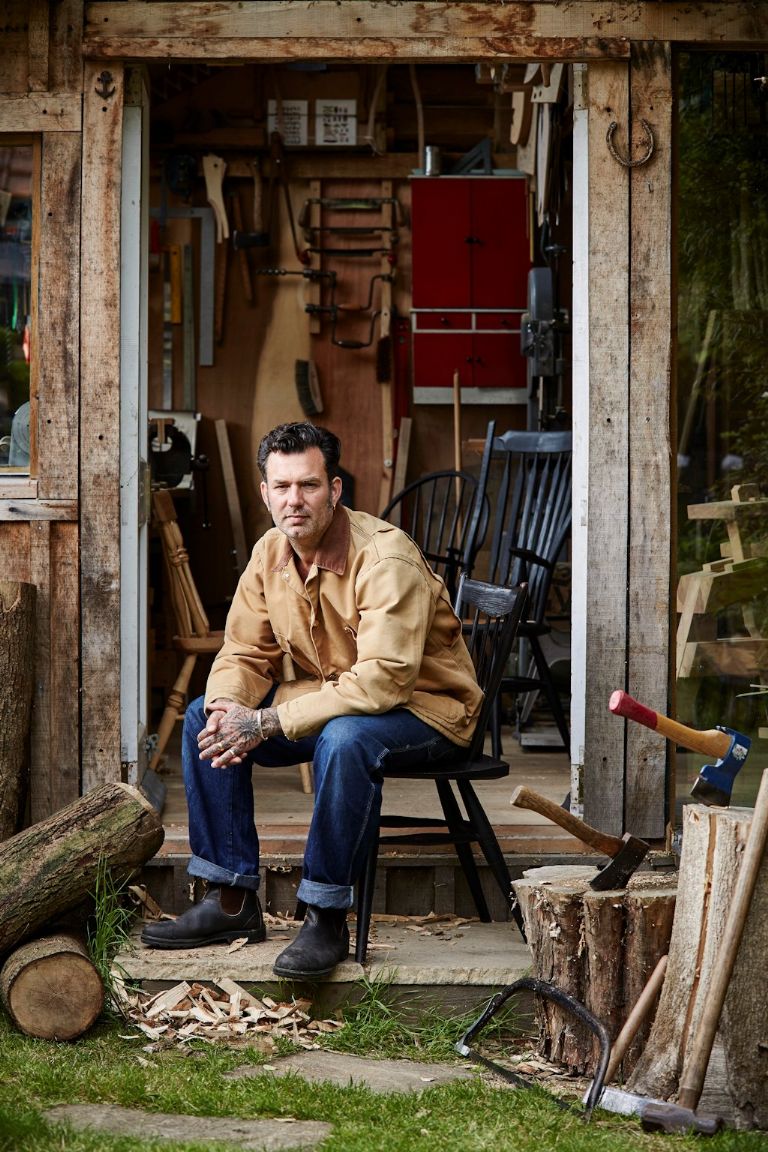 Jason Mosseri outside his garden workshop