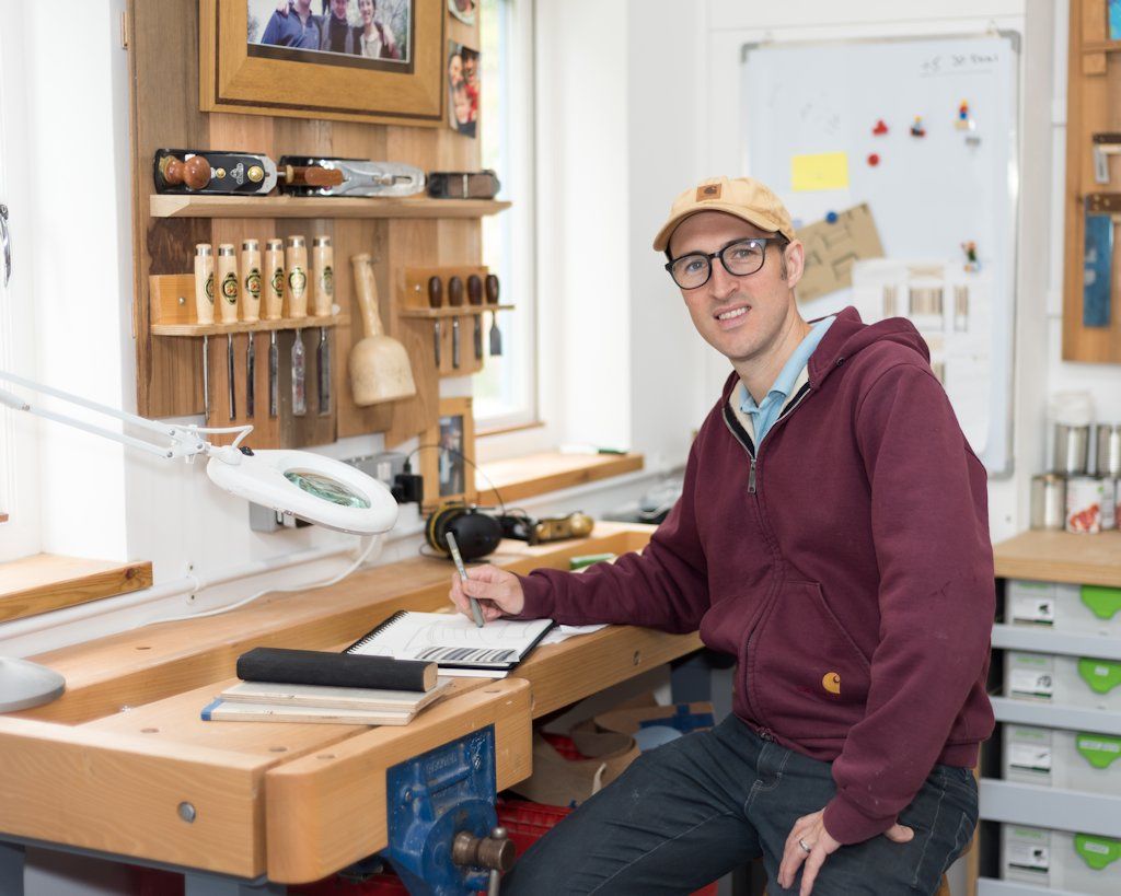 James McKay in his self-built workshop