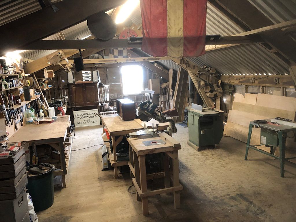 A view inside Nick Hannan’s relatively low-tech workshop